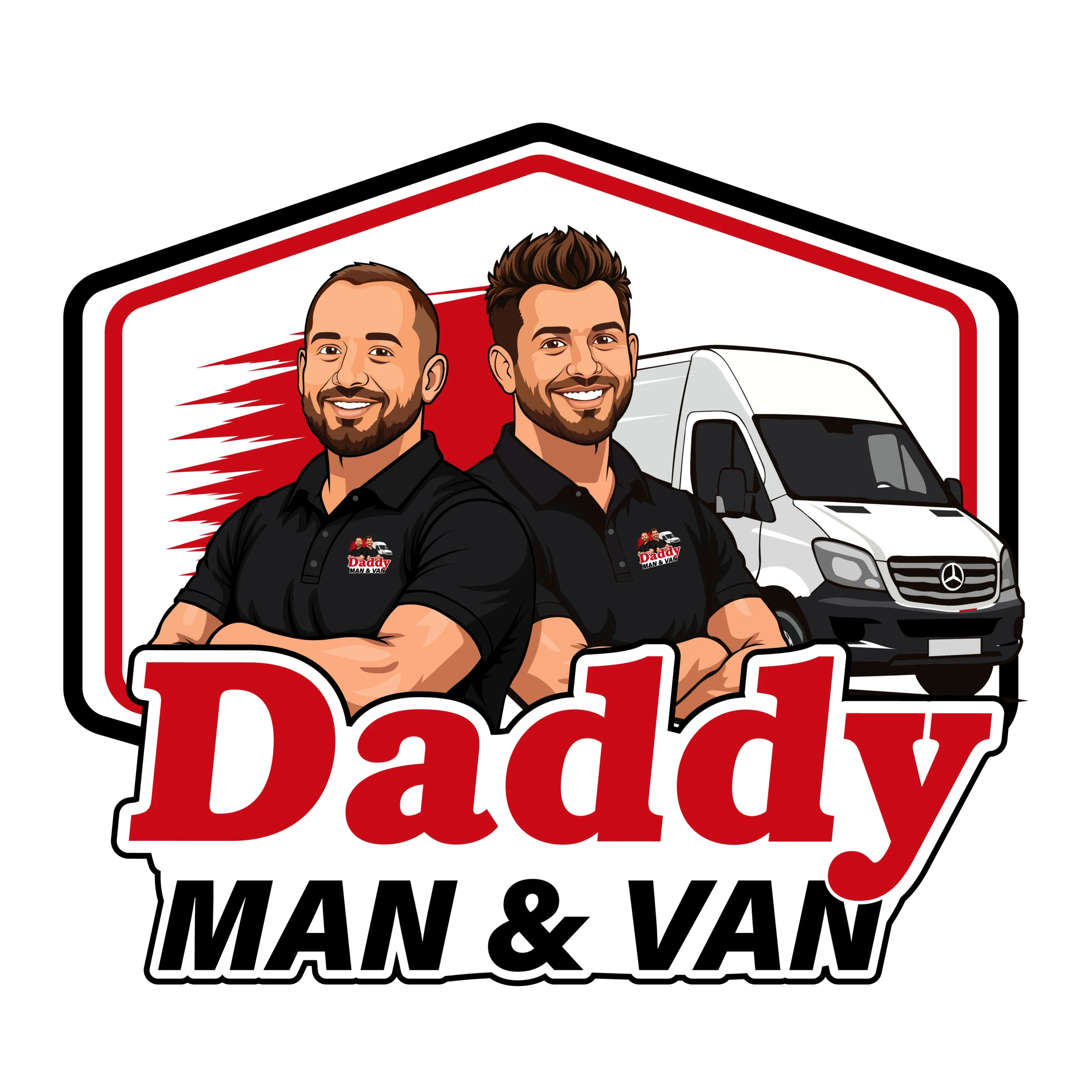Dady man and van